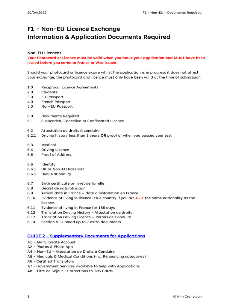 F1 - Non-EU - Exchange - Info & Documents Required | PDF | Travel Visa ...