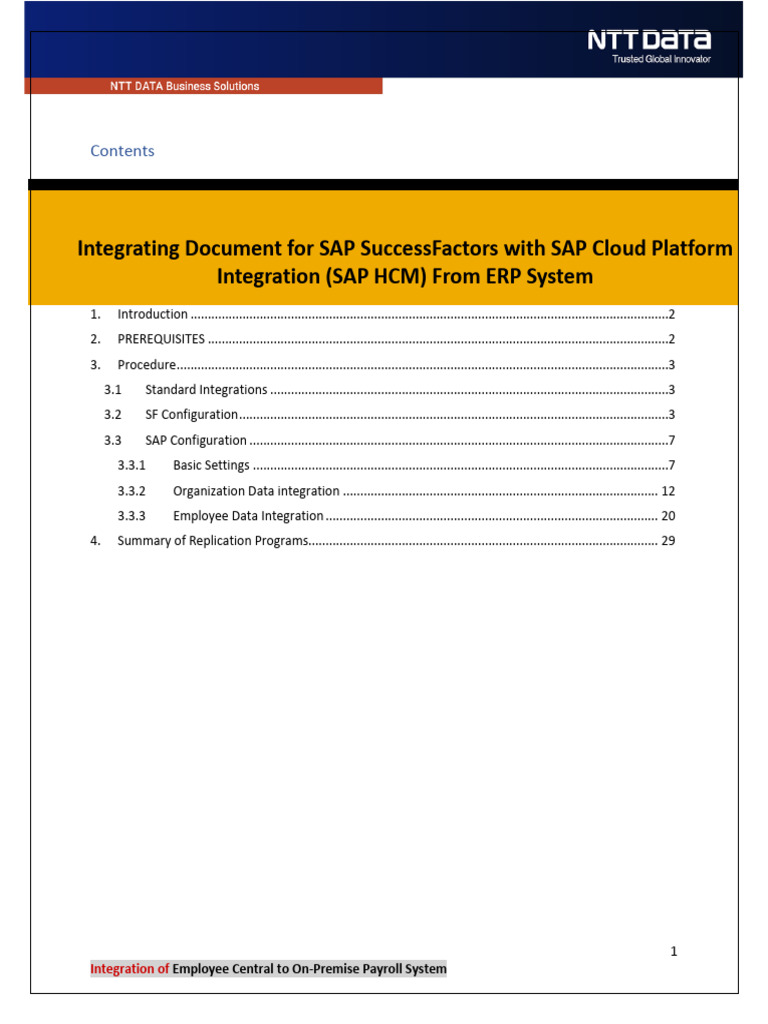 SAP - SF To ECC S4HANA - BIB-Integration Document-V.1 | PDF ...