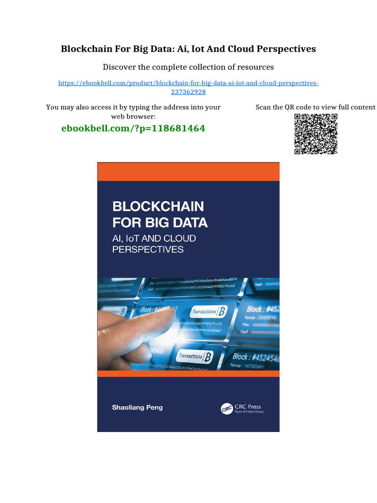 Blockchain for Big Data: AI, IoT and Cloud Perspectives available any ...