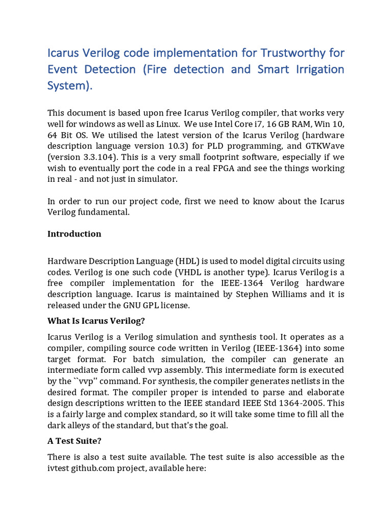 Icarus Verilog Project Code User Manual | PDF | Computer Science ...