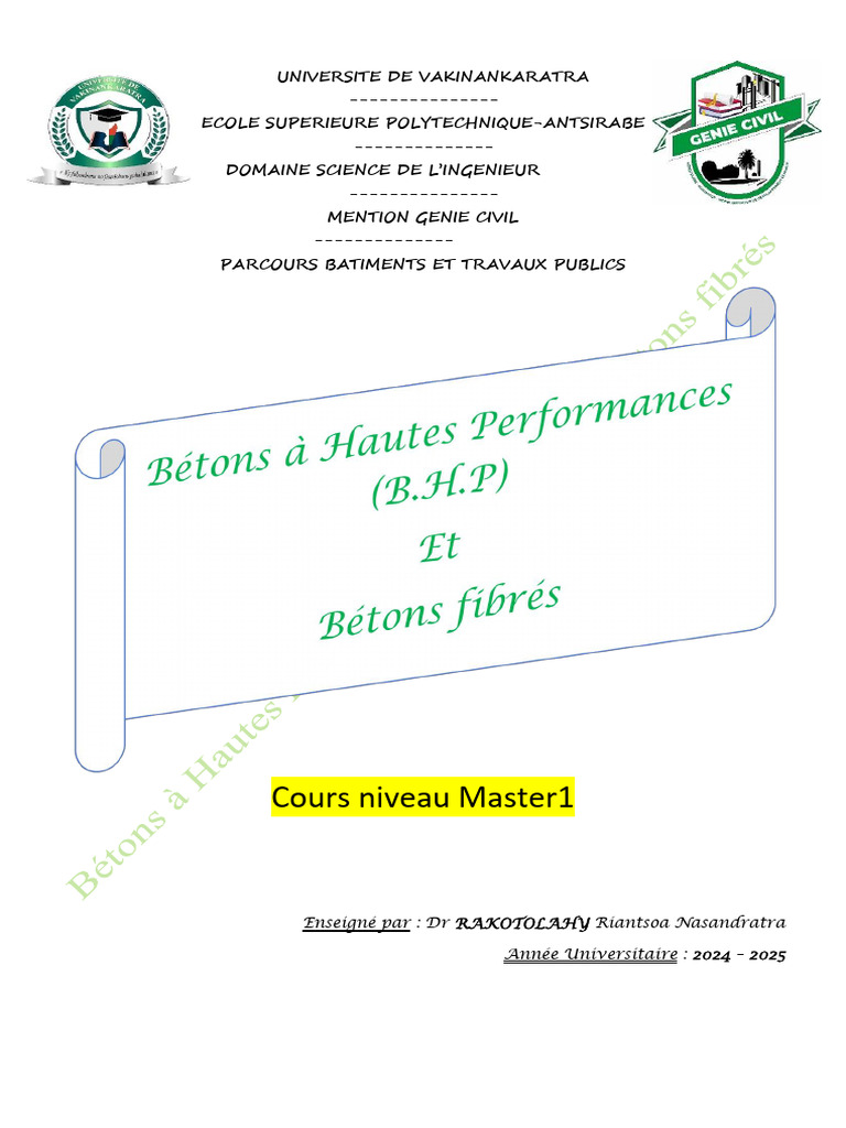 Bétons À Hautes Performances | PDF | Béton | Résistance des matériaux