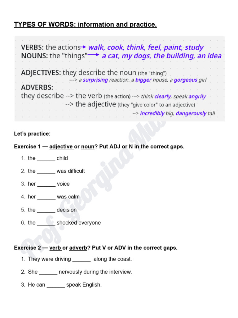 Types of Words LU | PDF