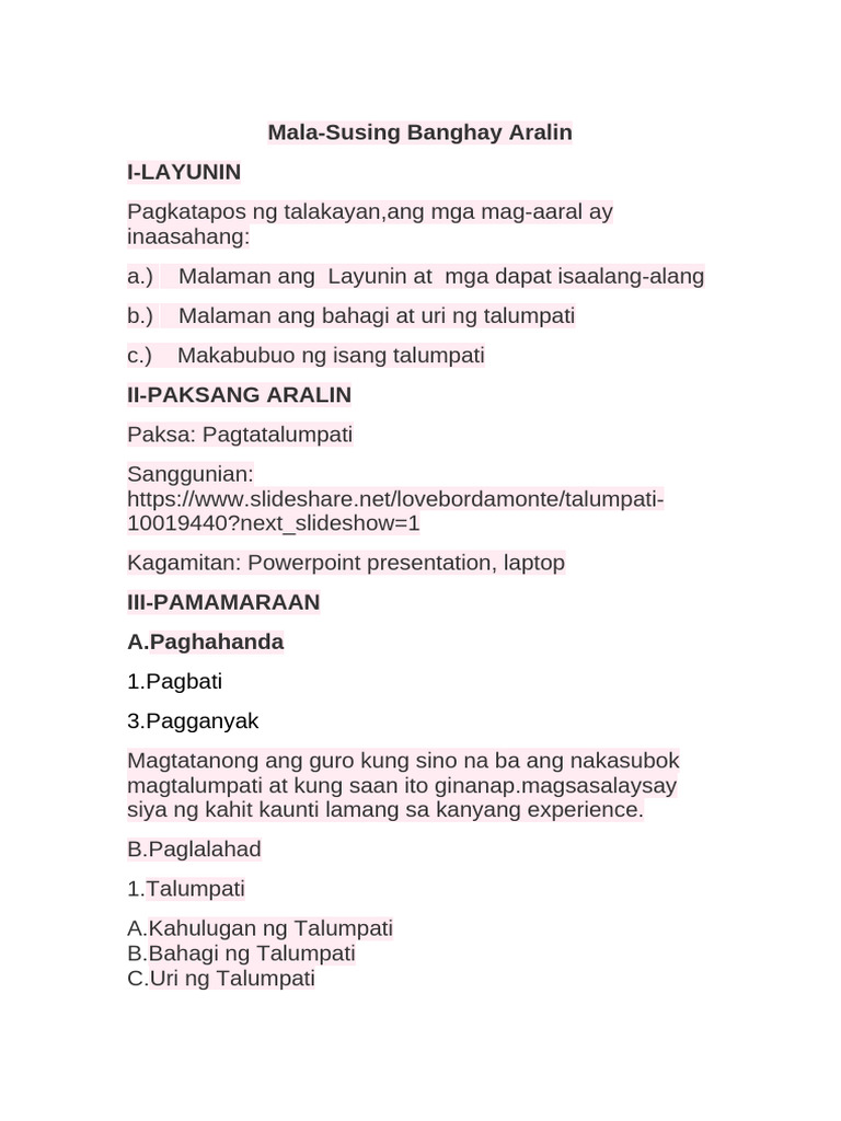 Banghay Aralin | PDF