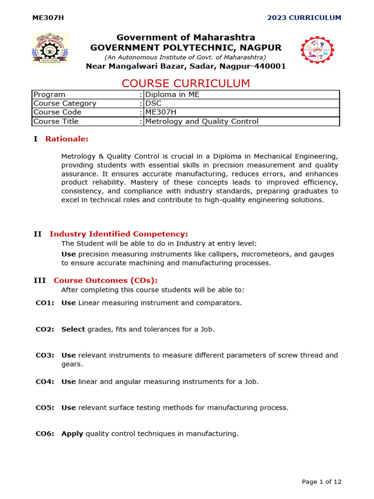 Metrology and Quality Control | PDF | Accuracy And Precision ...