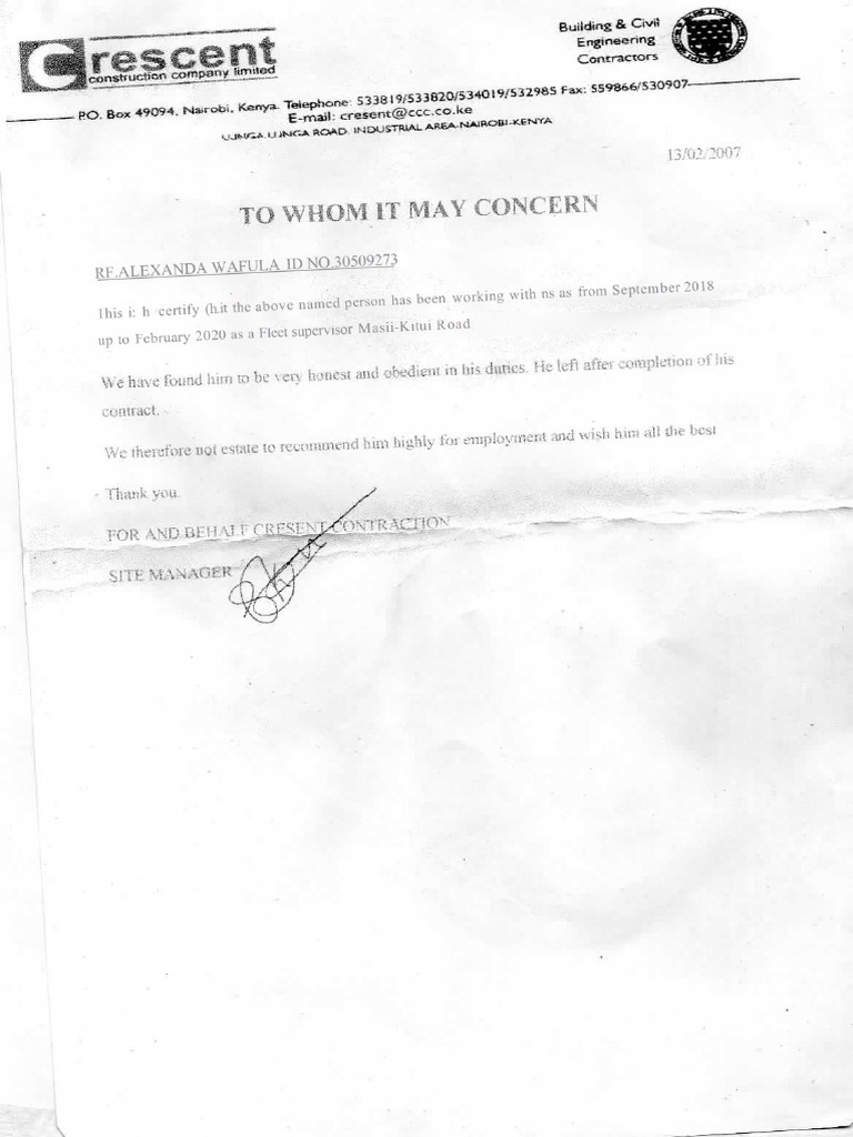 Crescent Recommendation Letter | PDF