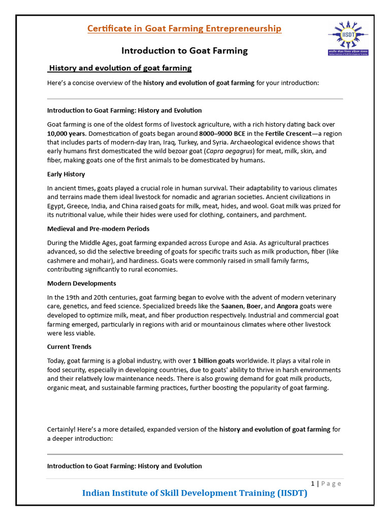 Goat Farming | PDF | Agriculture | Goat