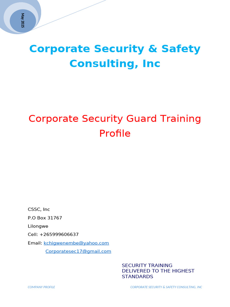 Corporate Security Guard Training | PDF | Security Guard