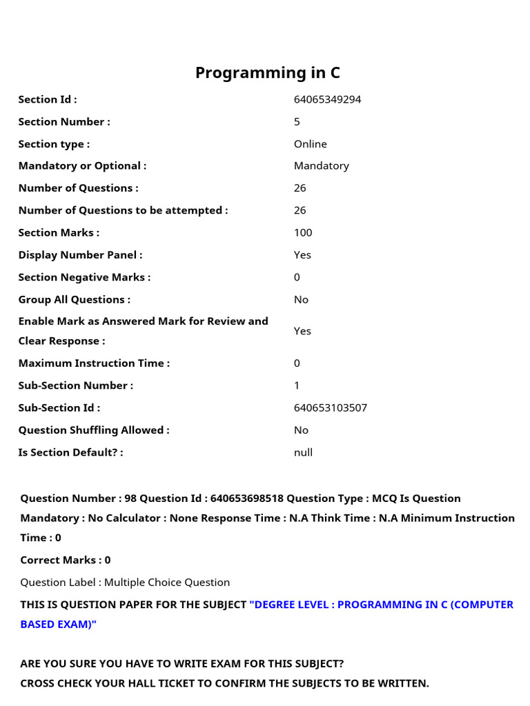 Prog in C End Term (FN) 24 Dec 2022 | PDF | Pointer (Computer ...