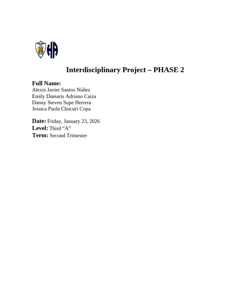 Interdisciplinary Project 20260123 101324 | PDF