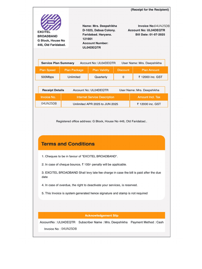 Internet InvoiceAPRTOJUN | PDF