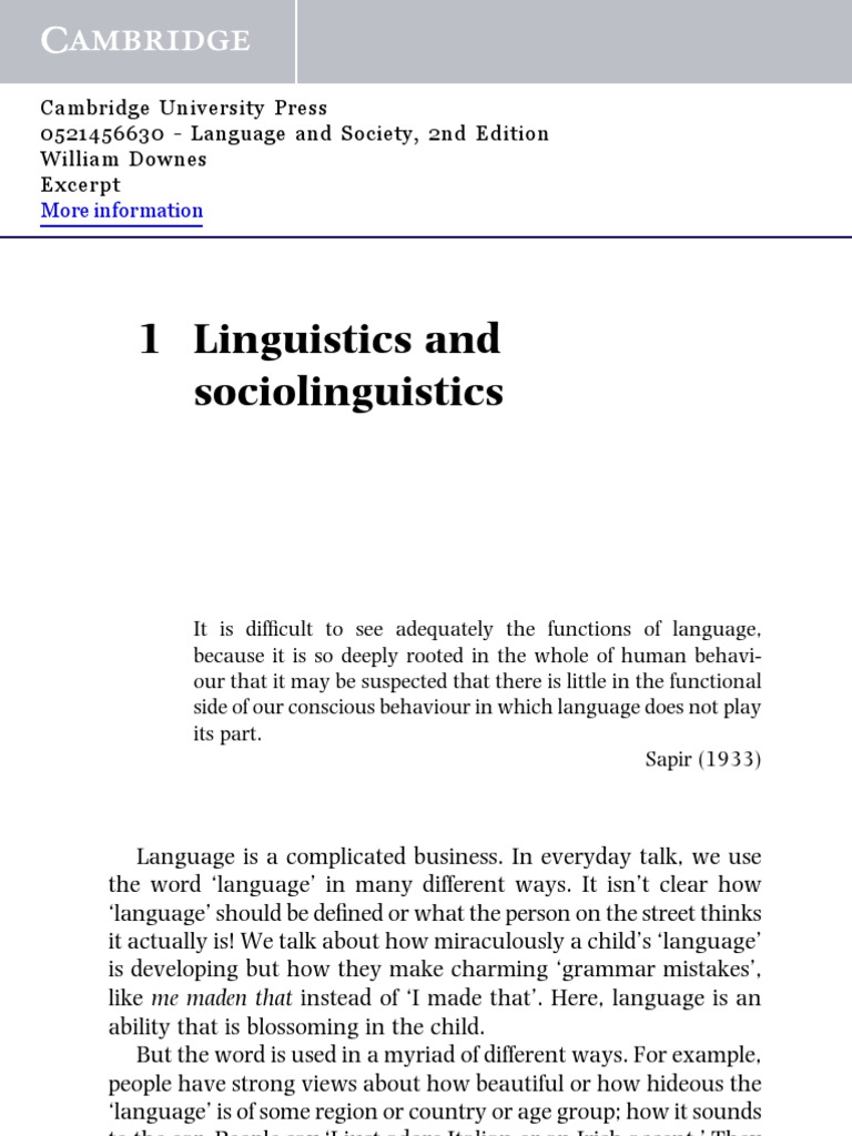 Linguistic and Socio-Linguistic | PDF | Language Arts & Discipline