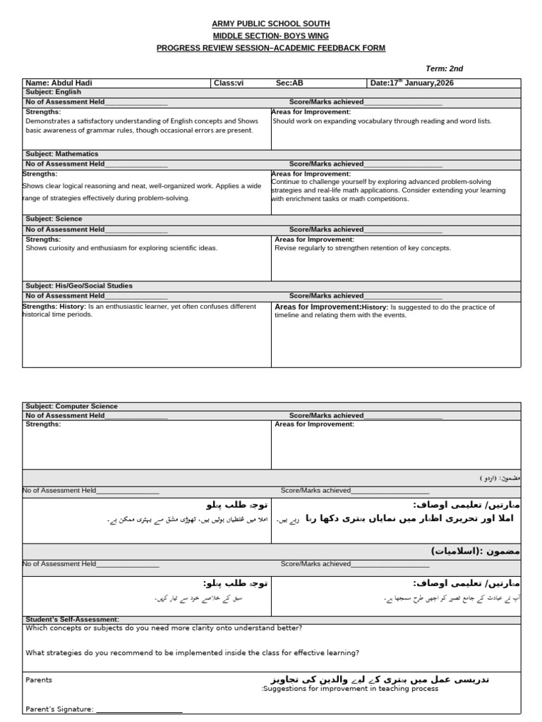 6AB - 2025-26 Progress Review | PDF | Teaching Mathematics | Reading ...