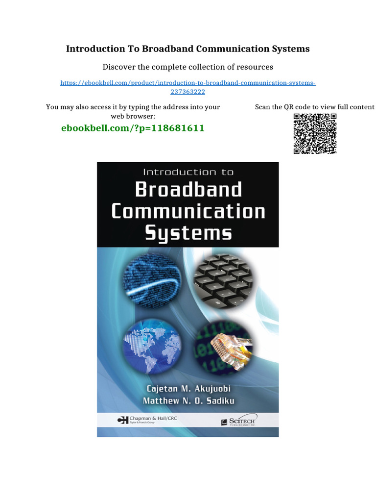 Introduction To Broadband Communication Systems Complete Edition | PDF ...