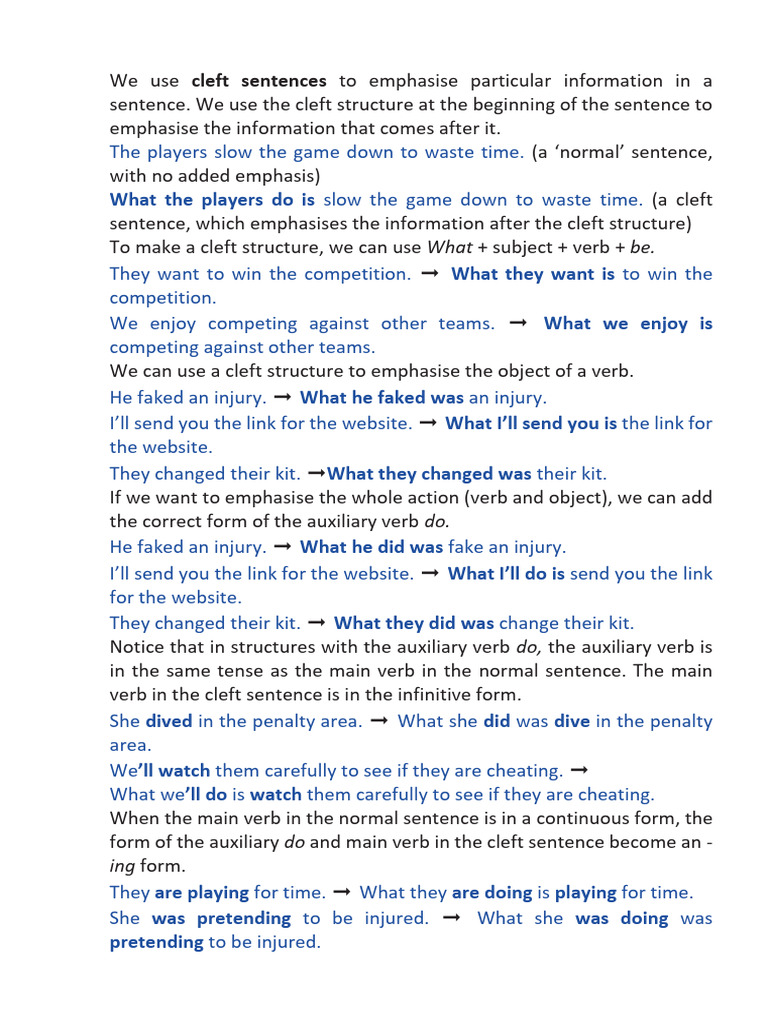 Cleft Sentences | PDF
