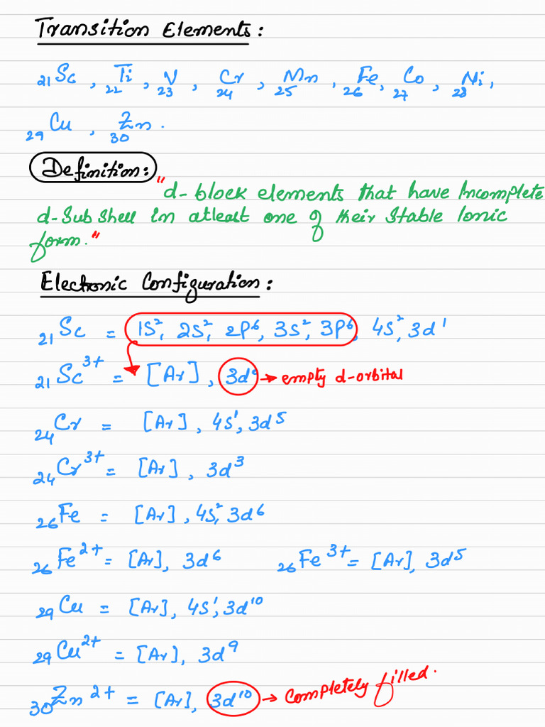 Transition Elements 250124 093224-1 | PDF
