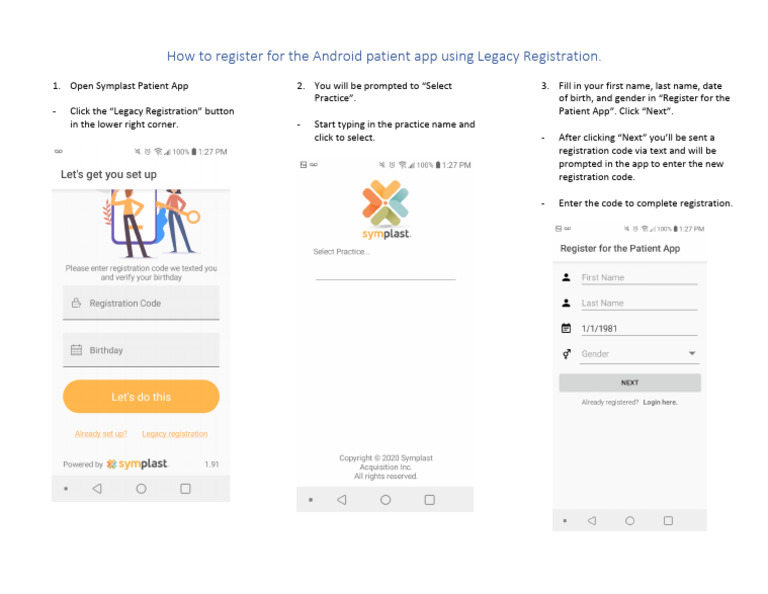How to Register for the Android Patient App Using Legacy Registration ...