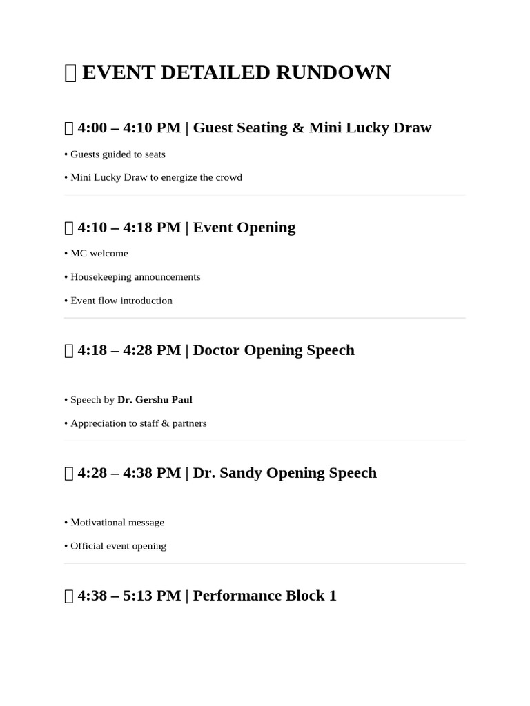 EVENT DETAILED RUNDOWN_8788d1b3-2c3f-4def-8340-2da13e31885d | PDF
