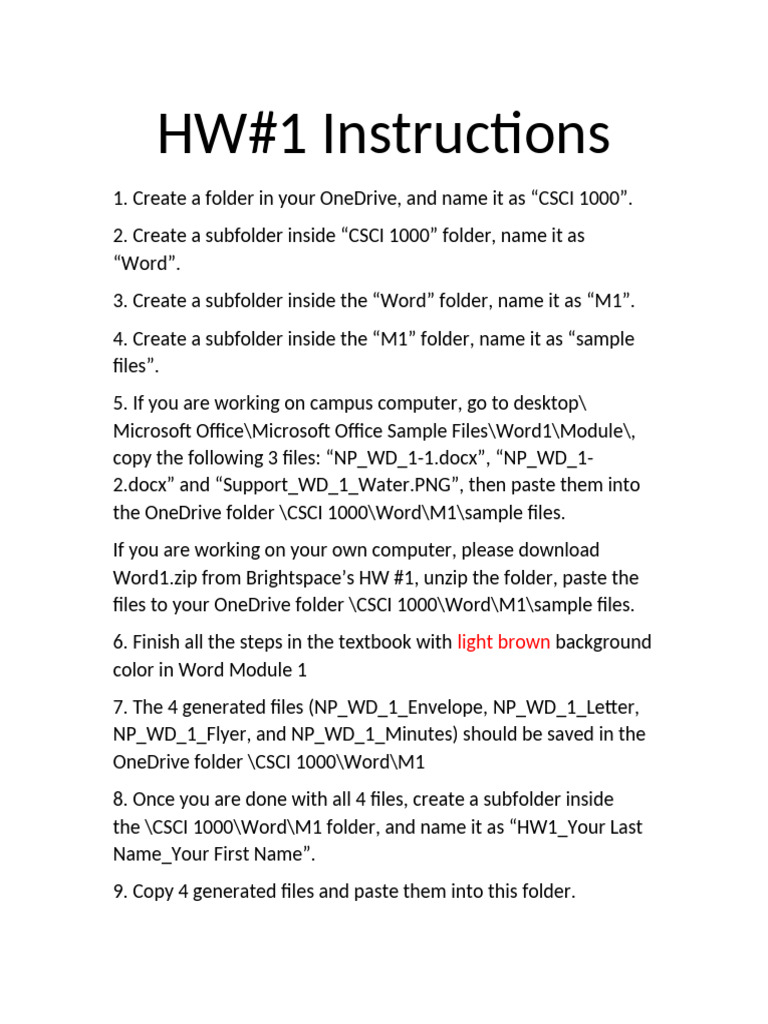 HW# 1 Instructions | PDF