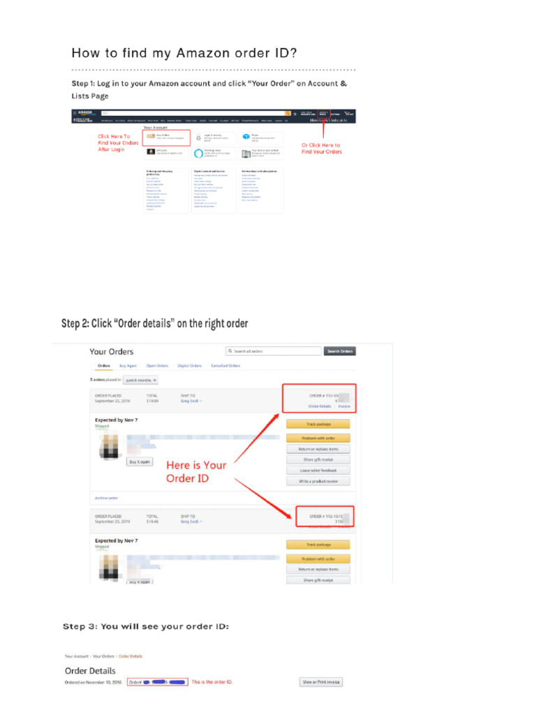 How To Find Amazon Order Id | PDF