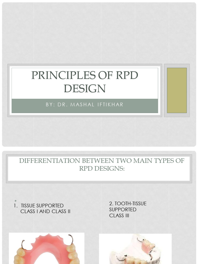 Principles of RPD Design | PDF | Dentistry Branches | Dental Anatomy