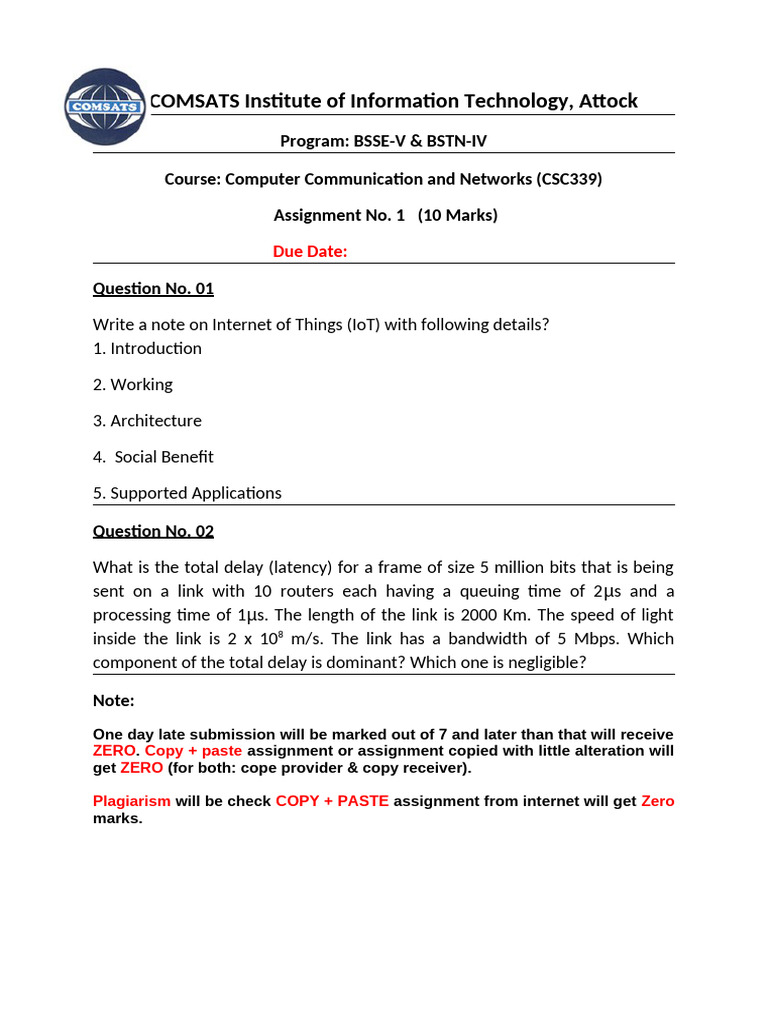 Assignment No 1 | PDF