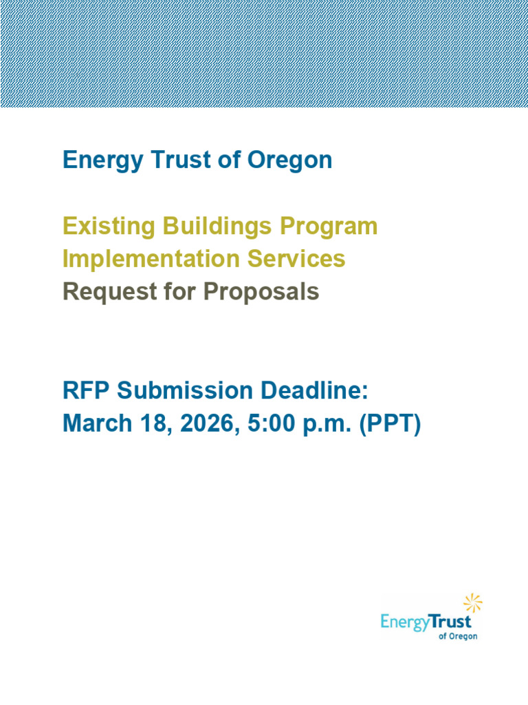 2026 Existing Buildings RFP | PDF | Efficient Energy Use | Energy ...