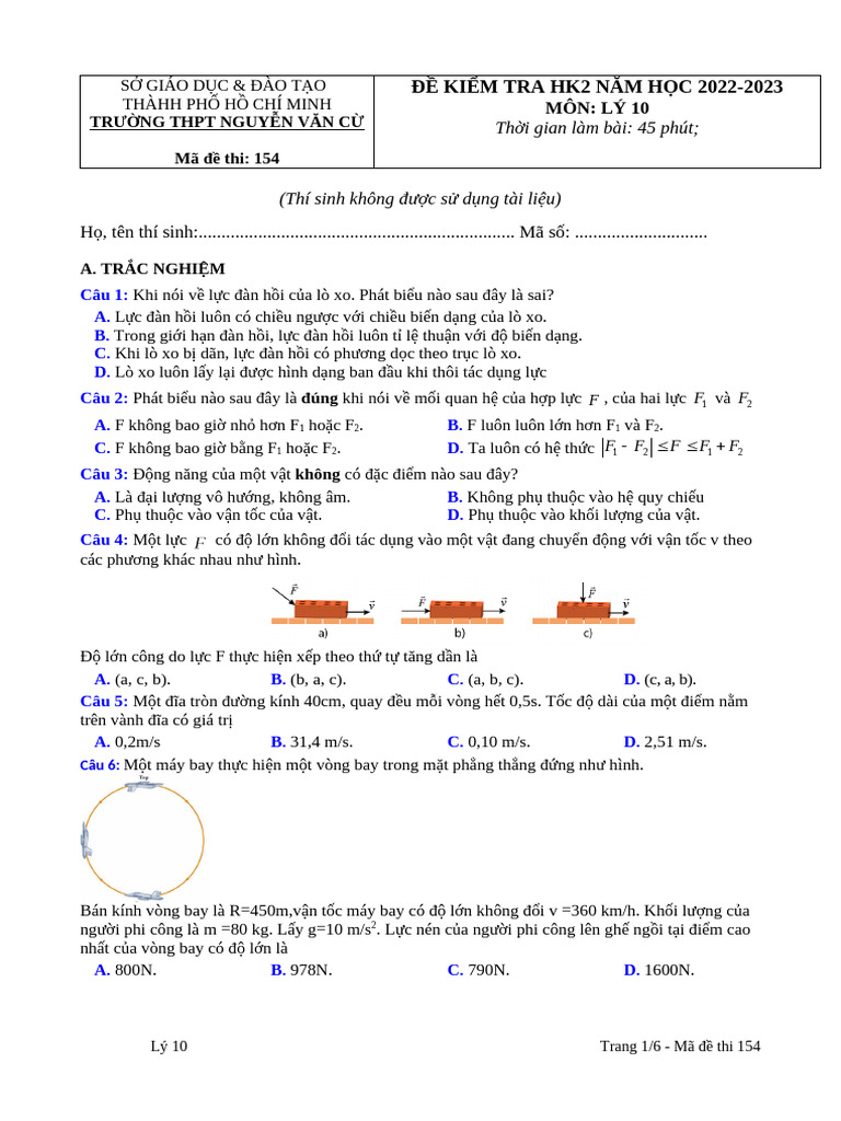 Ly 10 - THPT Nguyen Van Cu - Deda - Matran - Thptnguyenvancu@hcm. | PDF