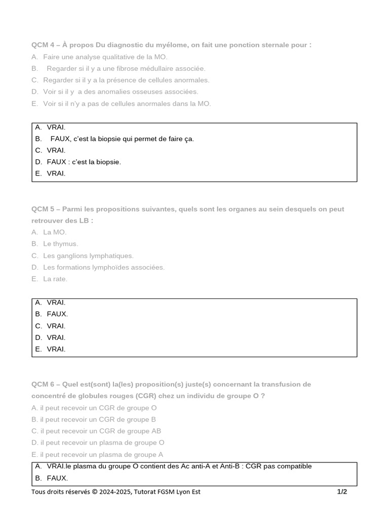 Colle 1 MO + GRP ABO Corrigé | PDF
