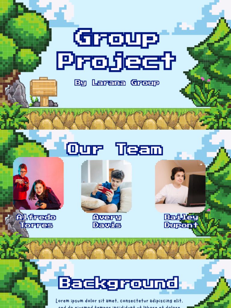 Green and Blue Pixel Art Game Illustrative Group Project Presentation | PDF