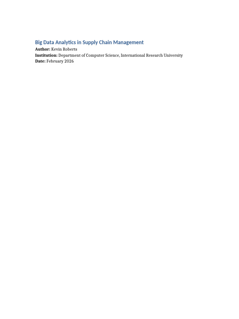 Big Data Supply Chain Management Paper | PDF | Accountability ...