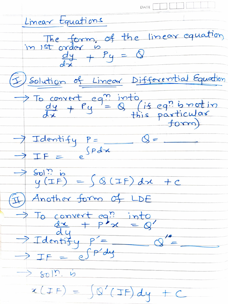 Linear DE Set 1 | PDF