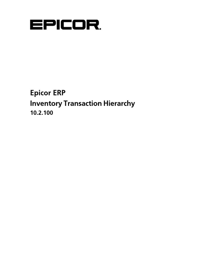 Epicor10 Hierarchy - Inventorytrans 102100 | PDF | Inventory | Software