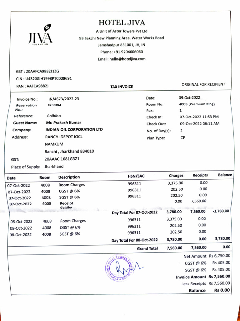 Jiva Invoice | PDF