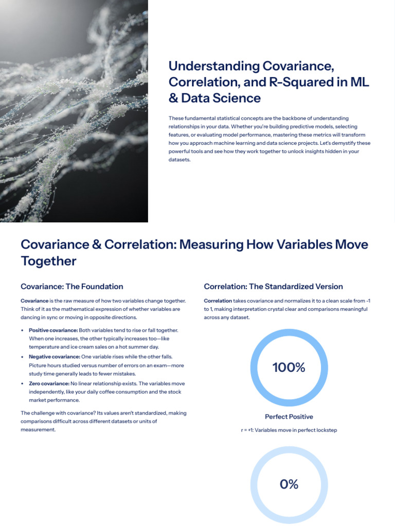 Understanding Covariance Correlation and R Squared in ML and Data ...