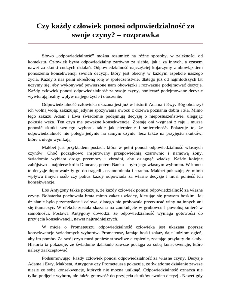 Rozprawka 1 | PDF