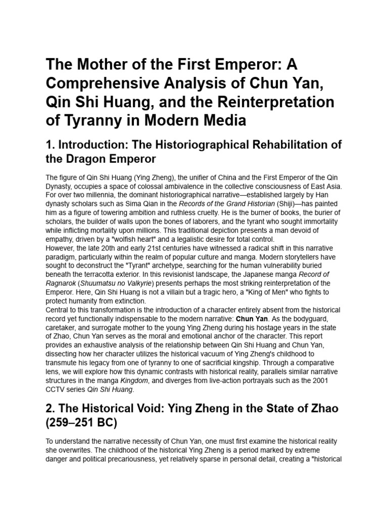 Qin Shi Huang and Chun Yan Inquiry | PDF
