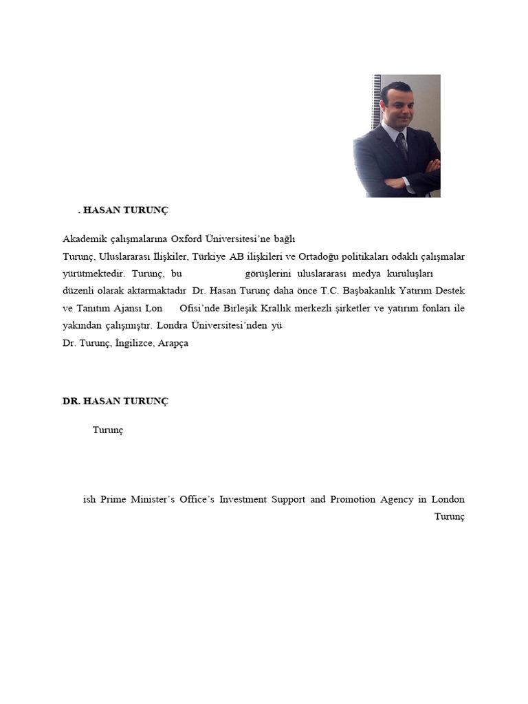 DR Hasan Turunc CV 4 | PDF