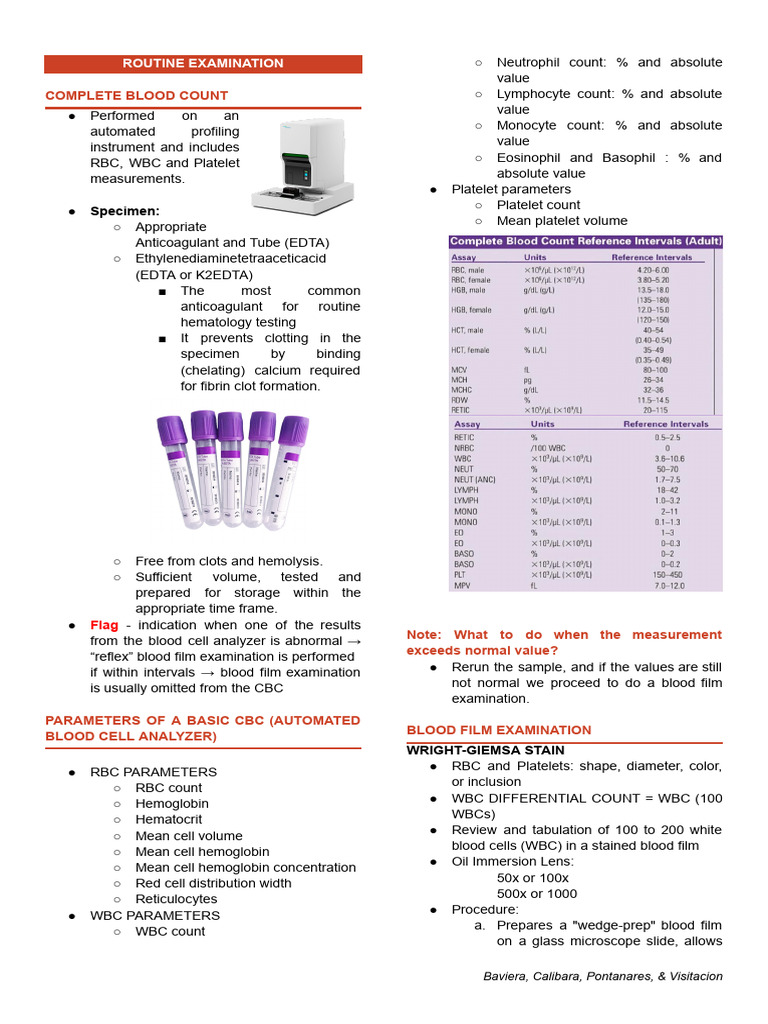 Routine Examination Principle of Blood Counting | PDF | Blood Cell | Blood