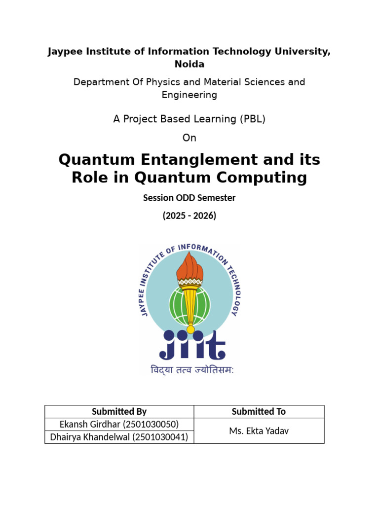 Quantum Entanglement | PDF | Quantum Computing | Quantum Entanglement
