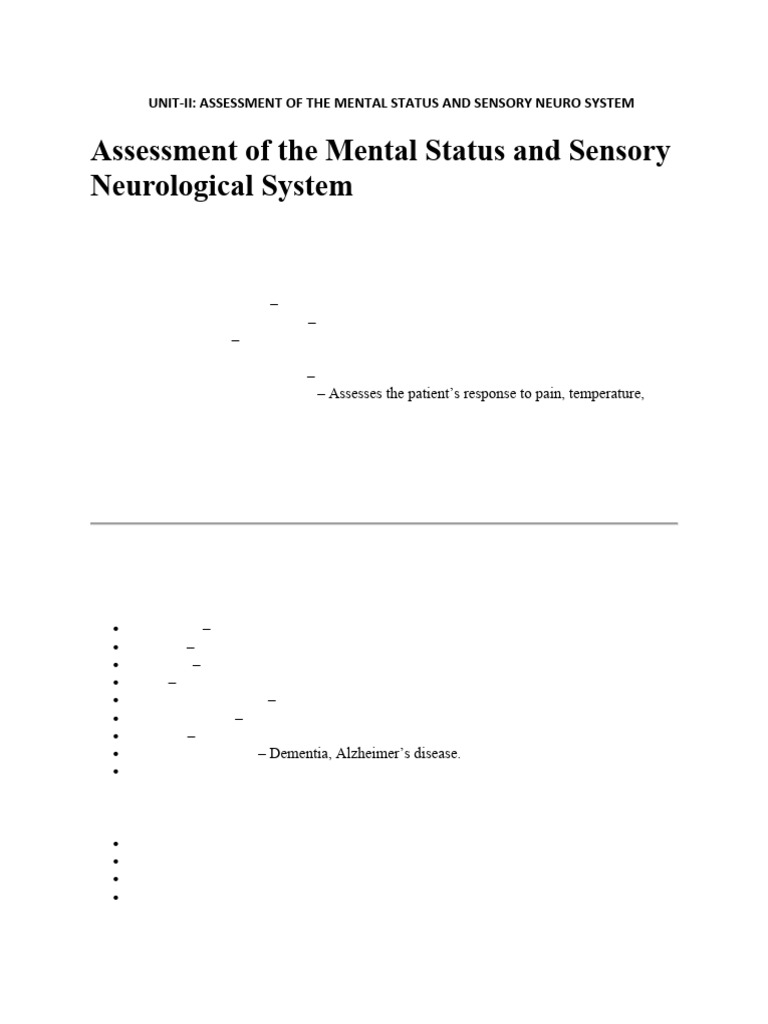 UNIT 2 Neurological Assesment | PDF | Anatomical Terms Of Motion | Senses