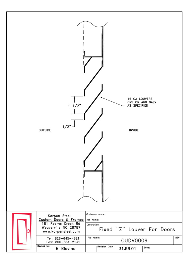 Fixed Z Louver For Doors | PDF