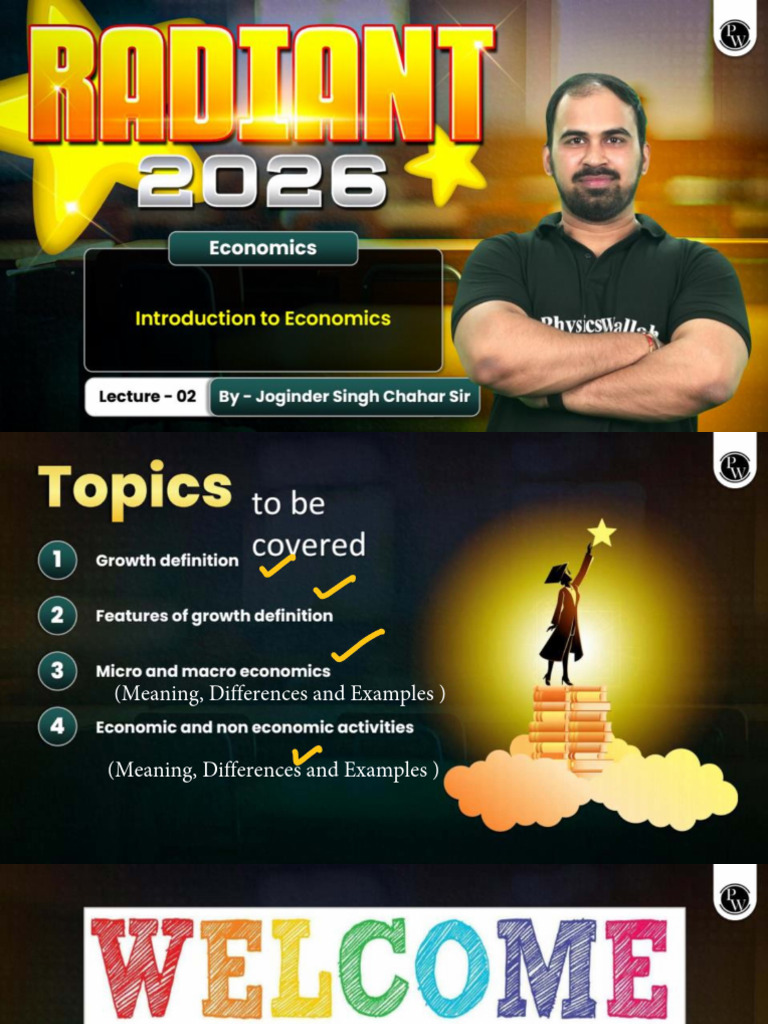 Introduction To Economics 02 - Class Notes - Radiant 2026 | PDF
