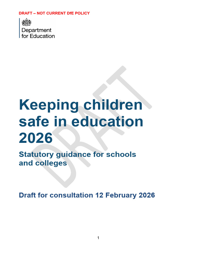 Keeping Children Safe in Education 2026 Draft For Consultation | PDF ...