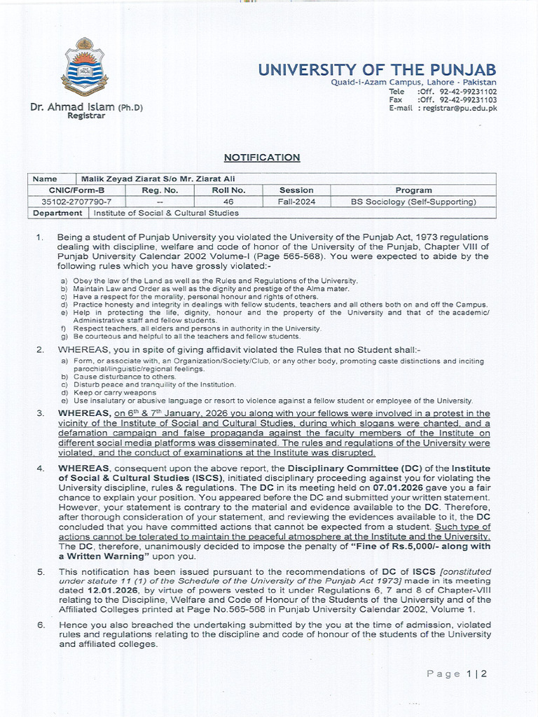 88-R 28012026 - Malik Zeyad Ziarat | PDF