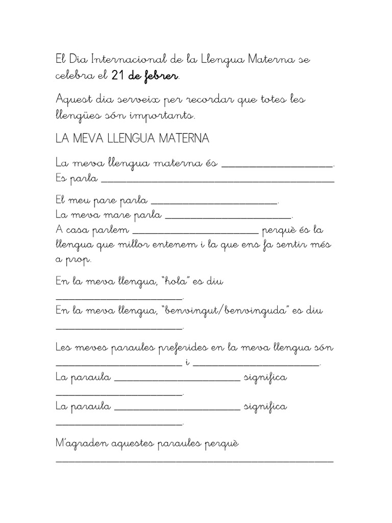 La Meva Llengua Materna_escolar | PDF