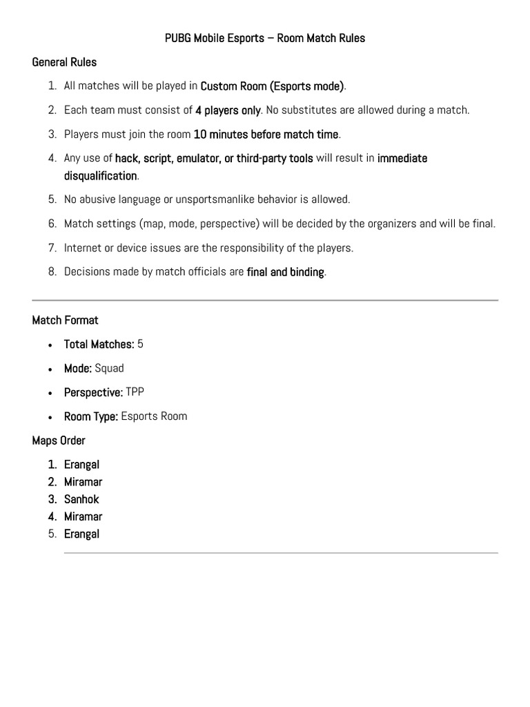 PUBG Mobile Esports | PDF