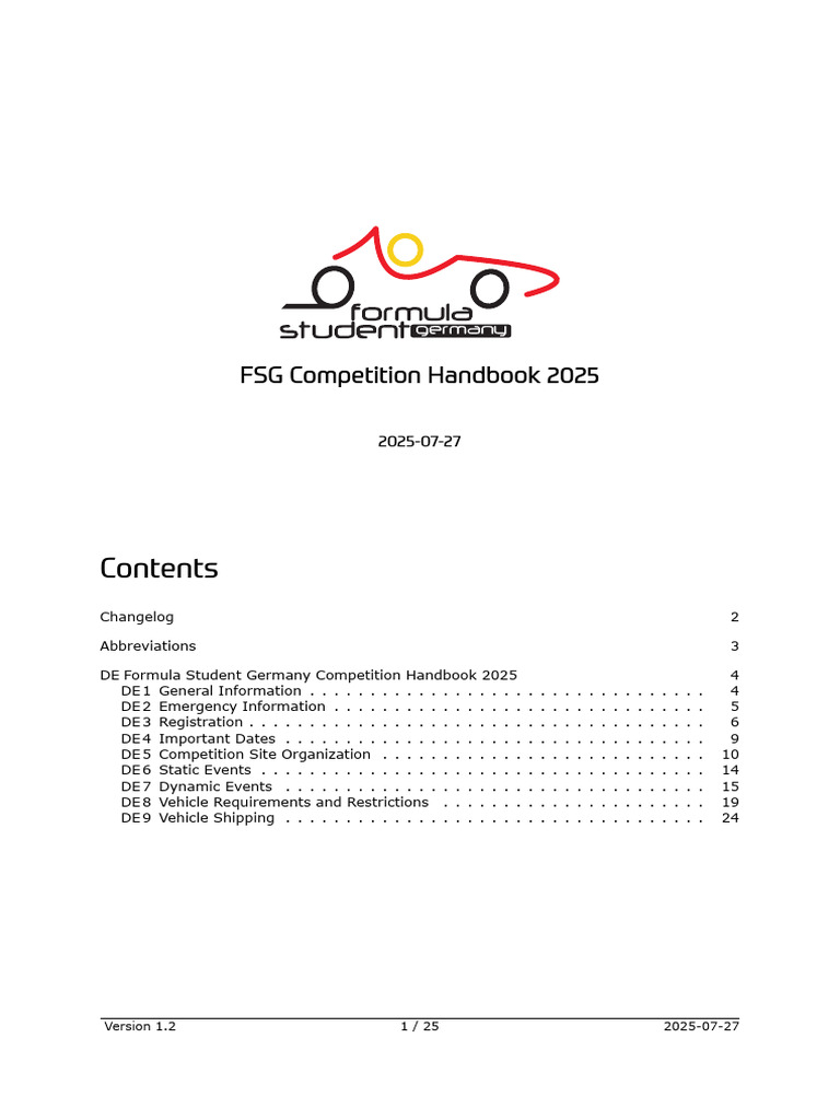 FSG25 Competition Handbook v1.2 | PDF | Truck