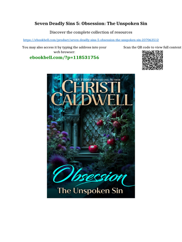 Seven Deadly Sins 5: Obsession: The Unspoken Sin digital download | PDF ...