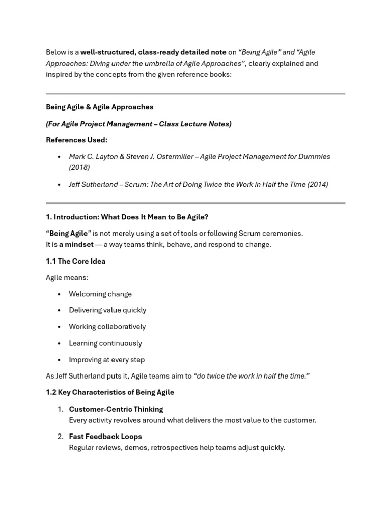 Unit 2 Notes For PPT Section 1 | PDF | Agile Software Development ...