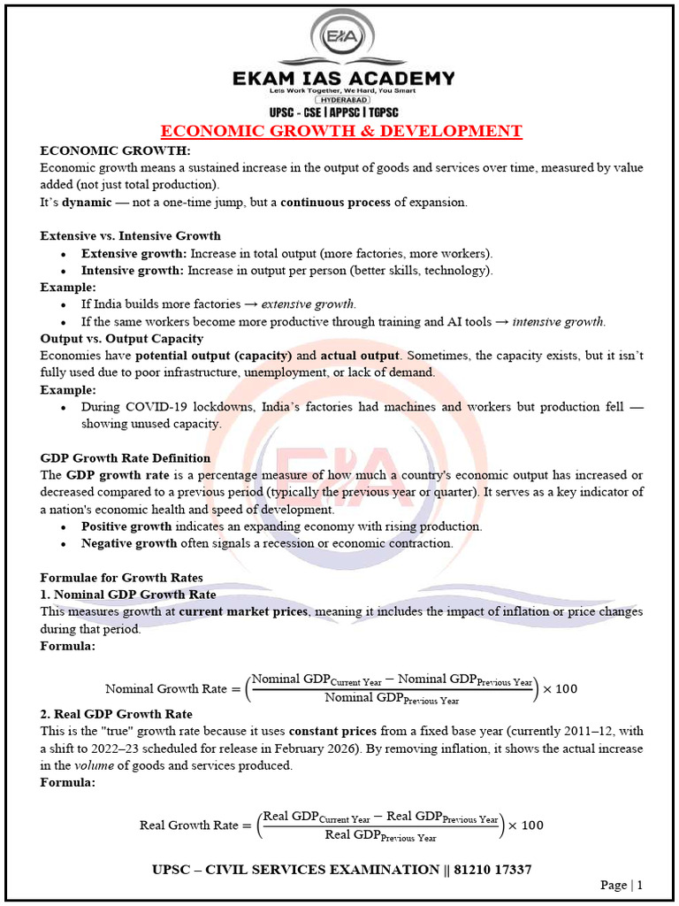 Economic Growth & Development | PDF | Economic Growth | Human ...